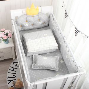 Кровавые рельсы 5pcs Nordic Crown Cushion Bumpers Bampe Ding Kit Ding Cotton Съемный протектор для кроватки набор 221209