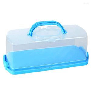 Strumenti per panetteria per pane portatile Box con contenitore per torta per manette per alimenti rettangolari portatore di alimenti rettangolari Carrier 13 pollici traslucidi cupola