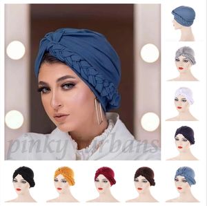 Müslüman Kadın İpek Örgü Ön Bağlı Knot Türban Şapkası Kanser Kanseri Kemo Beanie Cap Seatwear Headwrap Baş Kapak