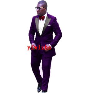 Custom Feito um bot￣o Tuxedos Jacket Men Suits Peak Lapeel Groomsmen Wedding Prom Man Blazer Color Opcional 16