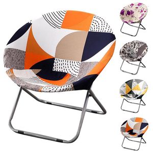Chair Covers Round Saucer Spandex Moon Cover Elastic Washable Folding Camping Seat Protector For Home Living Room