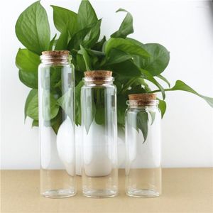 Storage Bottles 12PCS/lot 150ml/200ml/240ml Glass With Cork Stopper Spice Candy Bottle Jars Container