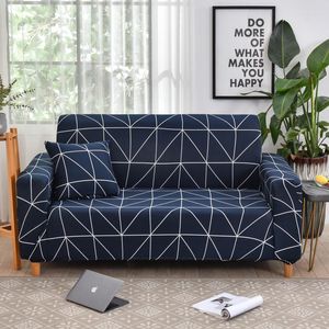 Chair Covers Pajenila Geometry Chaise Lounge Sofa Cover For Living Room Navy Plaid Elastic Fondas Couch Corner L-shape 1/2/3/4 3 Seater