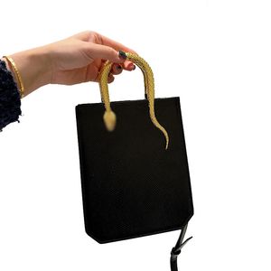 Designers serpentine cabochan mini axelväskor handväskor Italien varumärke mode snakehead handtag totes kvinnor orm läder crossbody väskor luxurys designer väska 19 cm
