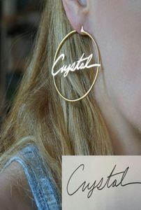 custom name hoop earrings for women luxury designer diy letter earrings customize letters gold hoops jewelry family friends couple5584243