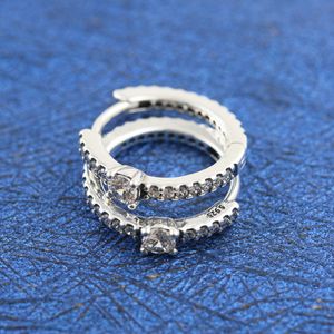 Orecchini a cerchio scintillanti in argento sterling 925 per orecchini alla moda in stile Pandora europeo