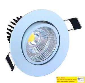 Cob Diod Downlight Dimmable 7W Praca z PWM Dimmer ACDC 24V Aluminiowa biała skorupa LED Rested Spot Lampa punktowa 60gemy