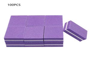 NAD005 100st f￶rdubblar Mini Nail File Blocks Colorful Sponge Nail Polish Slip Buffer Strips Polering Manicure Tools6677317