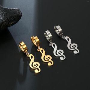 Brincos dangle Sipuris Música Nota forma simples minimalista minimalista pingente de aço inoxidável Acessórios de jóias Presente para mulheres