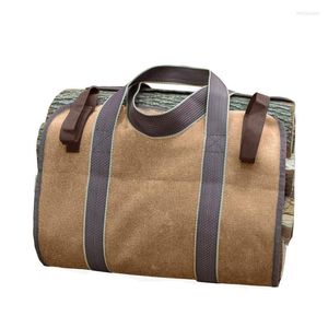 Storage Bags Canvas Firewood Wood Carrier Bag Outdoor Log Carrying Holder Carry