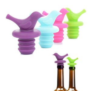 Bird shape wine bottle stopper Bar tools silicone creative red wine bottles stoppers Random color