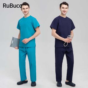 Abiti da lavoro di liquidazione Uniforme da infermiera chirurgica per donna Uomo Set Top e pantaloni Pet Doctor Abbigliamento da lavoro Uniforme infermieristica per ospedale odontoiatrico