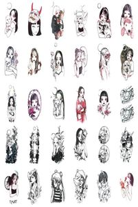 30 sheetset falsas peque￱as vintage de estilo de la vieja escuela mujeres tatuaje temporal pegatina de tatuaje mano manos mu￱eca tatuaje impermeable6063736