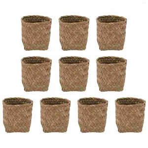 Cesto per confezioni regalo Mini scatola Cestini per caramelle Scatole portaoggetti intrecciate per matrimoni Custodia Porta fiori in rattan Seagrassparty Cioccolato in vimini