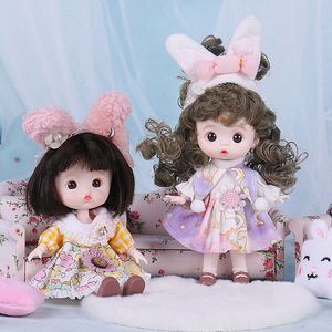 Dolls Mini 112 20 Ruchabilne stawy Dziewczyna OB11 Krótka peruka z uroczą twarz wyrażania twarzy 13cm Prezent dla dziewcząt 221208