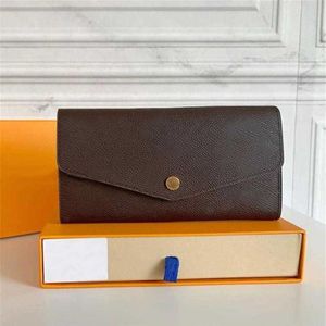 Sarah Wallet, hochwertige lange Brieftaschen mit Umschlagklappe und Box LB123, Designer-Schlüssel-Münzhalter, Geldbörse, Leder, Mini-Pochette-Clutch ba263F