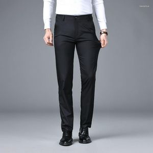 Męskie garnitury męskie spodnie cienkie szczupłe spodnie Solidny kolor Wygodny oddychający swobodny biznes w średnim wieku letnie cena niespodzianka 2022