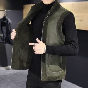 Men's Vests Men Vest Autumn Winter Casual Sleeveless Jacket Warm Granular Pile Thick Handsome Fashion Outerwear Vest Thickening E43 221208