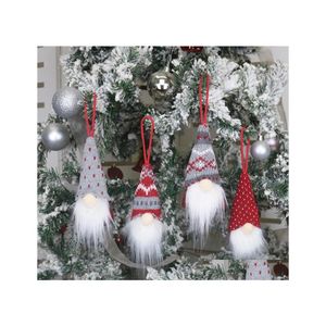 Decorazioni natalizie Decorazione Svedese Peluche Bambola di Babbo Natale Gnomo Tomte scandinavo Nordic Nisse Ornamenti elfi nani Sn3228 Dro Dhhk9