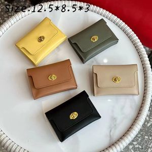 Модная женская кошелек для кожи кожи с твердым цветом винтаж простые сумки для карты мини -хранение маленькая кожаная сумка