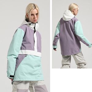 Giacche da sci Top Giacca da sci Donna Uomo Outdoor Snowboard Tuta impermeabile con cappuccio antivento Abbigliamento invernale Cappotto caldo Sciolto