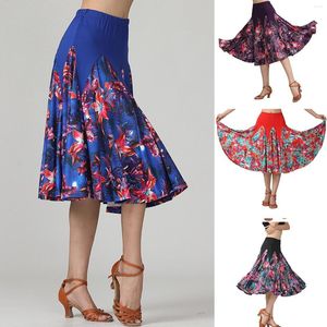 Bühnenkleidung: Eleganter Damenrock für lateinamerikanischen Gesellschaftstanz, Walzertanz, Party, langes Swing-Kleid
