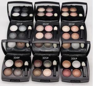 Maquiagem de marca sombra olho de olho 4 cores shimmer shimmer natural impermeável sombra paleta de sombras com pincel 6 estilos free ship rápido