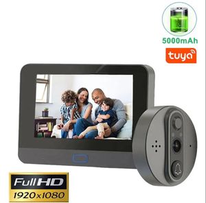 1080P Wifi Drahtlose Video Türklingel Sicherheit Kamera Tuya Smart Home Wohnung Wifi Visuelle Guckloch Türklingel Intercom R9