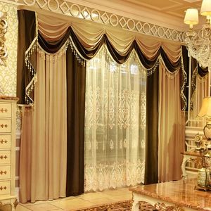 Curtain Light Luxury European Curtains For Living Room Atmosphere Velvet Mantle Valance Bedroom Villa