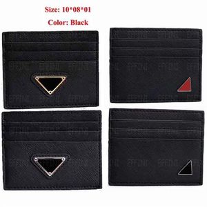 Met doos Fashion Credit Card Holder echte Saffiano Leather Cardholder Wallet Business Money Clip Coin Purse for Men and Women 20285J