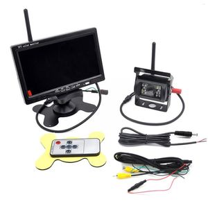 Schermo per monitor per auto wireless da pollici Telecamera per retromarcia per camion Bus RV Rimorchio Escavatore Immagine per retromarcia Display 12V-24V C5E9