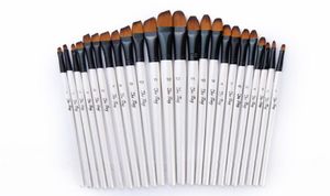 12 stks nylon haar houten handgreep Watercolor Paint borstel pen set voor het leren van diy olie acryl schilderij kunstborstels benodigdheden make up4274142