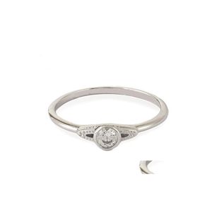 Anelli di moda ad anello solitario donna designer sier -sier placcata incrostata con scintillanti cristalli di zirconia cubici parole classiche fascino dh2hx