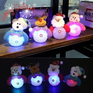 Christmas Snowman Lamp Light Xmas Gift Mini Table Cute Santa Claus LED Fiber Optic Nightlight Christmas Tree Decor For Home