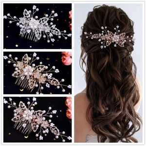 Headpieces TOPQUEEN HP342 Bridal Hair Comb For Women Wedding Accessories With Pearls Ornament Flower Crystal Clips Party Headwear