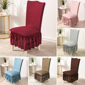 Chair Covers Cover Skirted Ruffle Stretch Elastic Seat Slipcover Dining Room El Home Detachable Wedding Party Decoration Protective