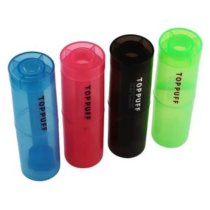 Toppfuff Top Puff Portable Smoking Pipe 124mm Plastic Acrylic Hookah Cylindrical Bong Dab Rig with Plastic Cup Water Pipes Bongs