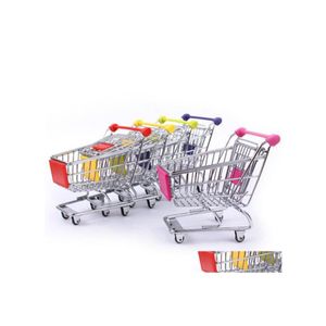 Scatole di immagazzinaggio Bidoni Mini Supermercato Negozio Carrello Trolley Giocattolo Creativo Telefono Penna Organizzatore Scatola Raccogliere Strumenti Per Bambini Giocattoli Per Bambini Gi Dhsxf