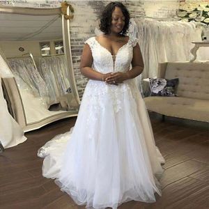 Sexy Tulle African Wedding Dresses Cap Sleeves Deep V Neck Backless Lace Appliques Bridal Gowns Vestido De Novia