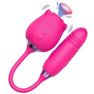 Giocattoli del sesso giocattolo masager Vibratore Giocattoli per le donne Doppie teste Rosa Succhiare strumenti per il massaggio bambole Rilassante Y3W3 L3ZN