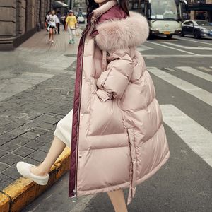 Women's Down Parkas Winter Long Down Jacket Women Knee Over Korean Thickened Loose Highgrade Real Large Natural Fur Hooded Fashion Ladies Coat 221208