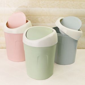 Waste Bins Mini Waste Bin Trash Can Desktop Garbage Basket Small Scissors Pencil Storage Creative Covered Trash Office Storage Accessories 221208