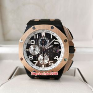 APF Herrenuhr von Superqualität, Uhr 26405NR.OO.A002CA.01, 44 mm, Kal. 3126, Chronograph, Roségold, transparent, automatische mechanische Herren-Armbanduhr, Kautschukarmband