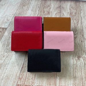 Kort läder plånbok prägling stil korthållare spänne purses lyxdesigner europeiska och amerikanska minimalistiska plånböcker