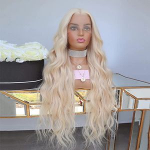 Blonde Lace Front Wig Human Hair Wair 13x4 волна тела 613 HD Кружев