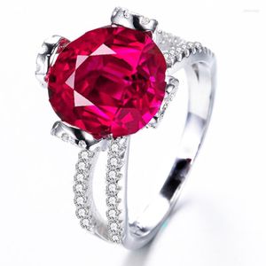 Кластерные кольца Yayi Fine Jewelry 12 12 мм натуральный красный гранат драгоц