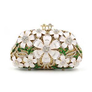 Dgrain Multi White Crystal Diamond Women Женщины вечерние вечерние мешки сцепления свадебная мини -металлическая сумочка и кошелек Minaudiere Свадьба C295B