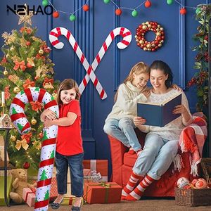 Party Decoration 90/120cm Uppbl￥sbar julgodis Cane Stick Balloons Outdoor Canes Decor f￶r Xmas Supplies 2022 Navidad