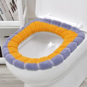 Toilettensitzbezüge, universell, für vier Jahreszeiten, verdickt, weiche Matte, Herbst- und Winterbezug, Kissen, dicke Plüsch-Warmpolster