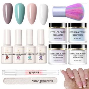 Kits de arte unhas kits pó de kits para DIY Glitter French Manicure Party Party Gift sem necessidade